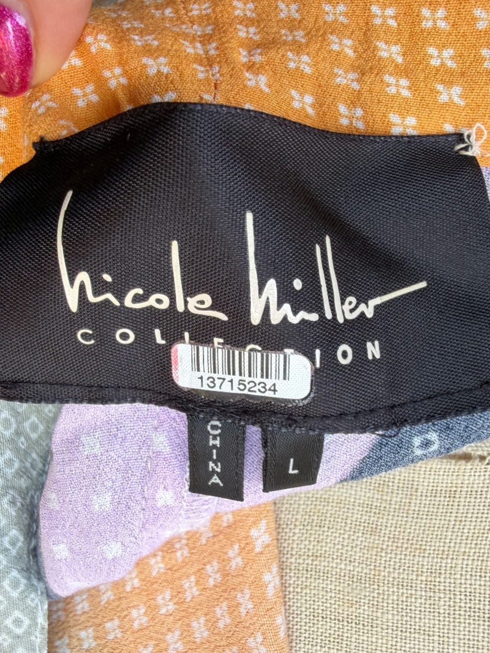 Nicole Miller patchwork wrap dress - Picture 3 of 5